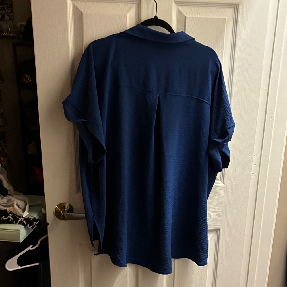 Zenana Outfitters Navy Button Down Shirt - Picture 4 of 4